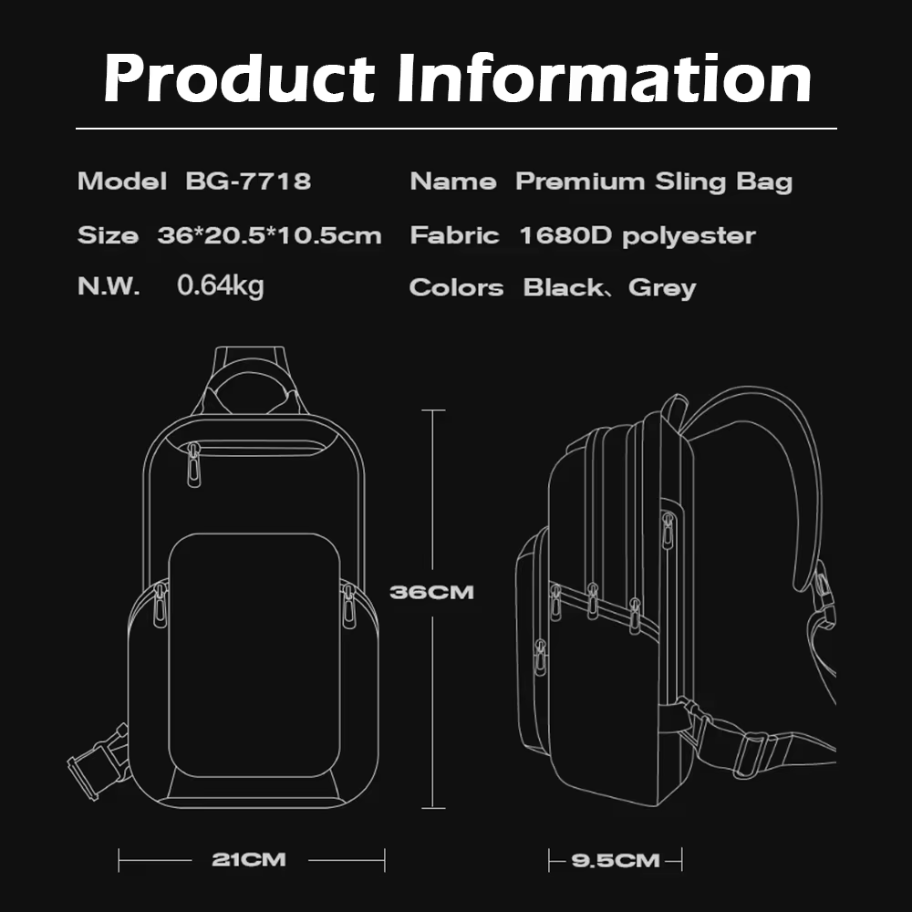 Sac à bandoulière de randonnée pour homme BANGE