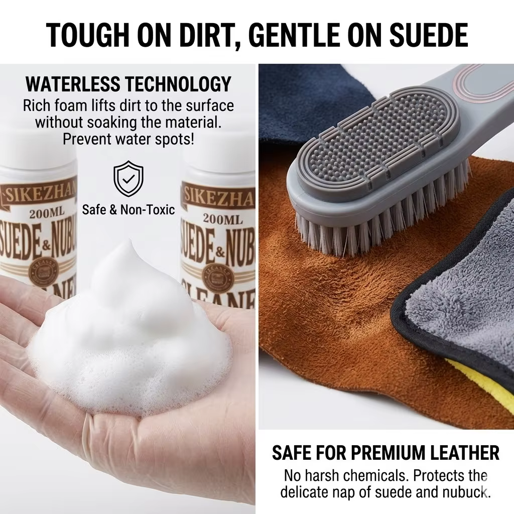 Kit de Nettoyage Premium pour Cuir et Nubuck – Mousse Nettoyante Sans Eau