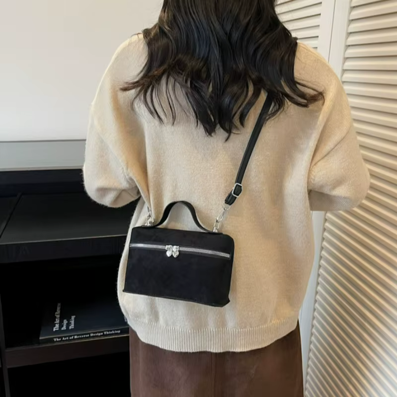 Sac à bandoulière rétro en daim pour femmes, sacoche polyvalente pour les déplacements et les déplacements, Texture élégante, sac à poignée Simple