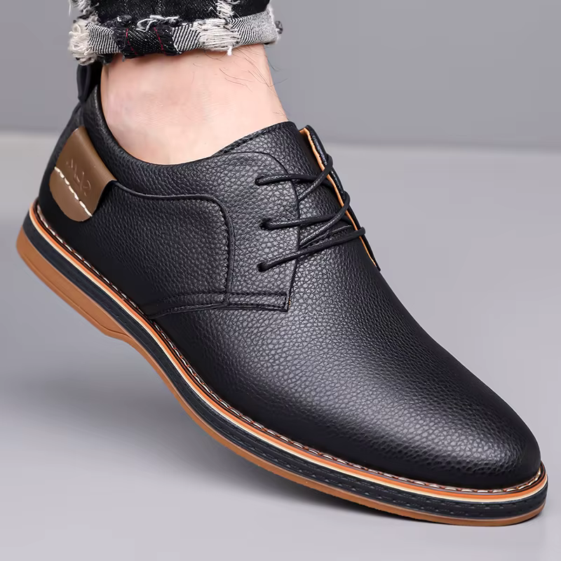 Chaussures en cuir pour hommes, confortables et respirantes, semelle souple antidérapante, pour la conduite, l'extérieur et les trajets quotidiens - XH202
