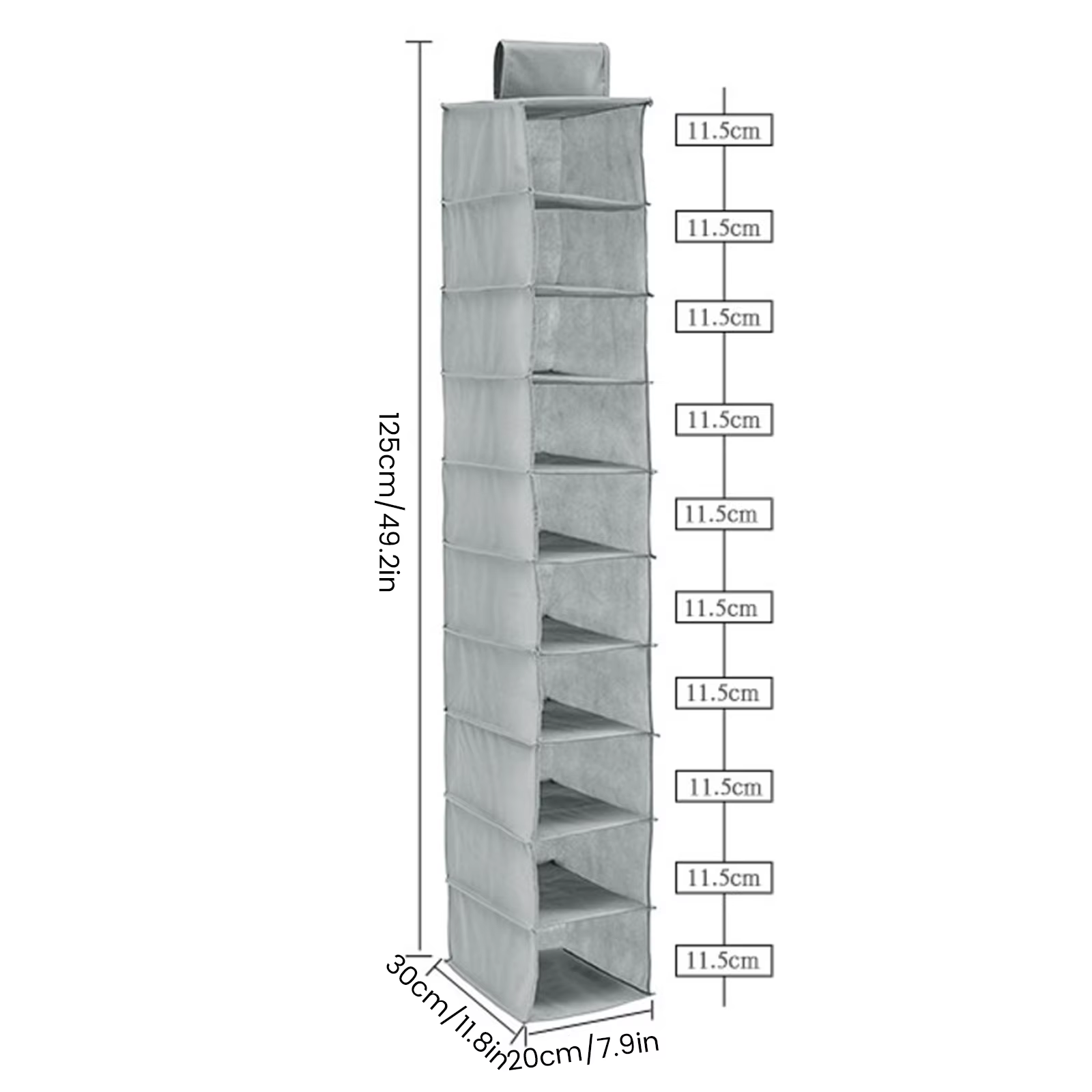 Organisateur de chaussures suspendu, étagère de rangement de chaussures Non tissée, étagère à chaussures suspendue pliable à 10 couches, gain de place pour placard de chambre à coucher à domicile