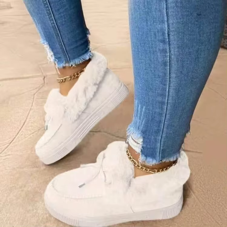 Chaussures Chaudes en Coton et Laine pour Femme, Grande Taille 35 ~ 44, Hiver