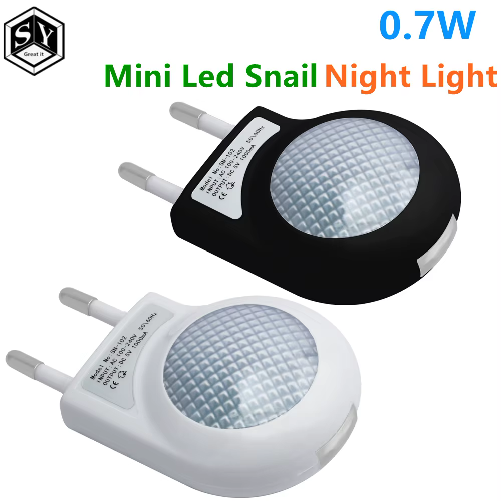 Mini Led escargot veilleuse automatique lampe de nuit intégré capteur de lumière contrôle lumière applique murale pour bébé enfants chambre prise ue