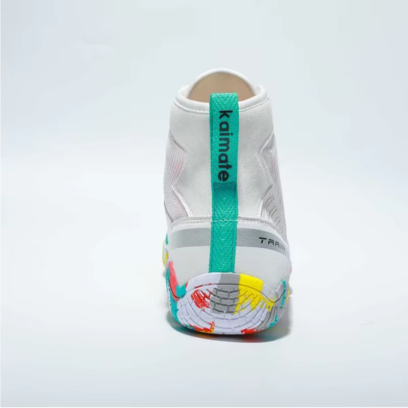 Marque KAIMATE Pro bottes de boxe pour hommes femmes mi coupe lutte chaussures d'entraînement respirant salle de sport