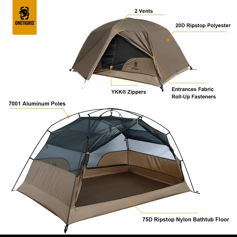COSMITTO 2.0 tente de Camping pour deux personnes 3 saisons installation facile