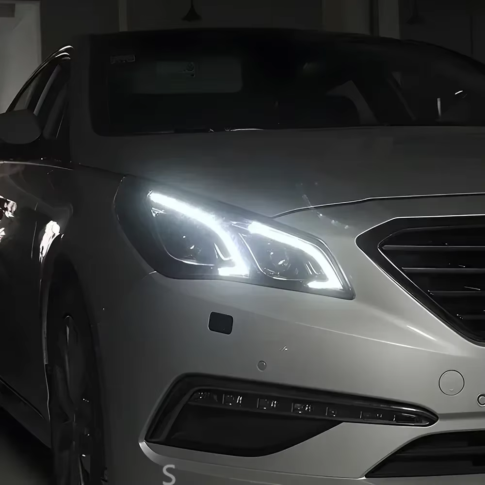 Lampe avant de voiture modifiée pour Sonata 9 2015 – 2018, mise à niveau Benz E Styling, assemblage de phares Led automobiles, accessoires d'objectif de projecteur