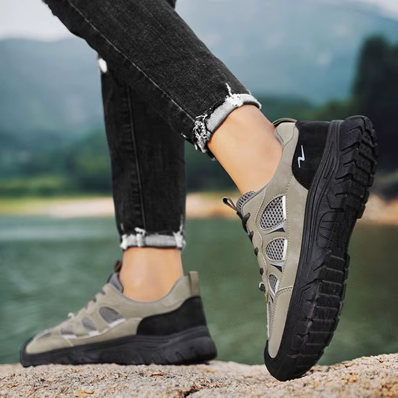 Oulylan nouveaux hommes à semelles souples respirant maille chaussures de sport chantier de Construction confortable