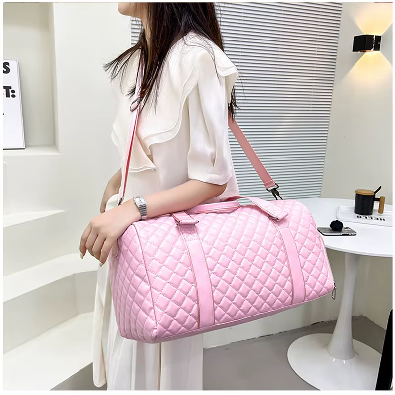 Sac à main en cuir PU pour femme, sac fourre-tout de sport, sacs de fitness, sac à bandoulière de voyage, chaussures de sport initiées, poche de week-end