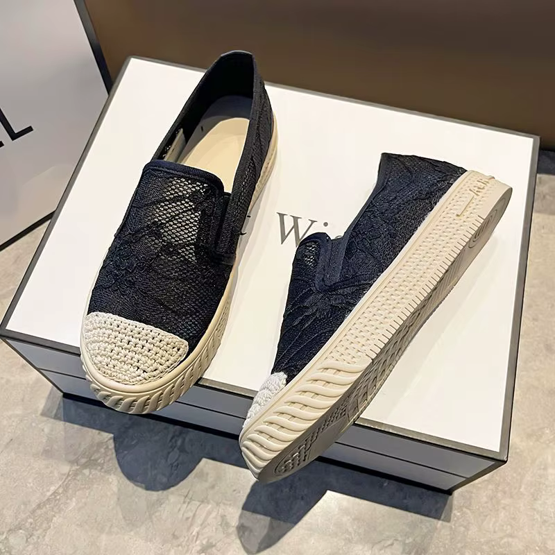 Espadrilles blanches pour femmes, chaussures pour femmes, mocassins ronds, Parker, coton, mode Y2k, printemps, chaussures à bas prix, A H