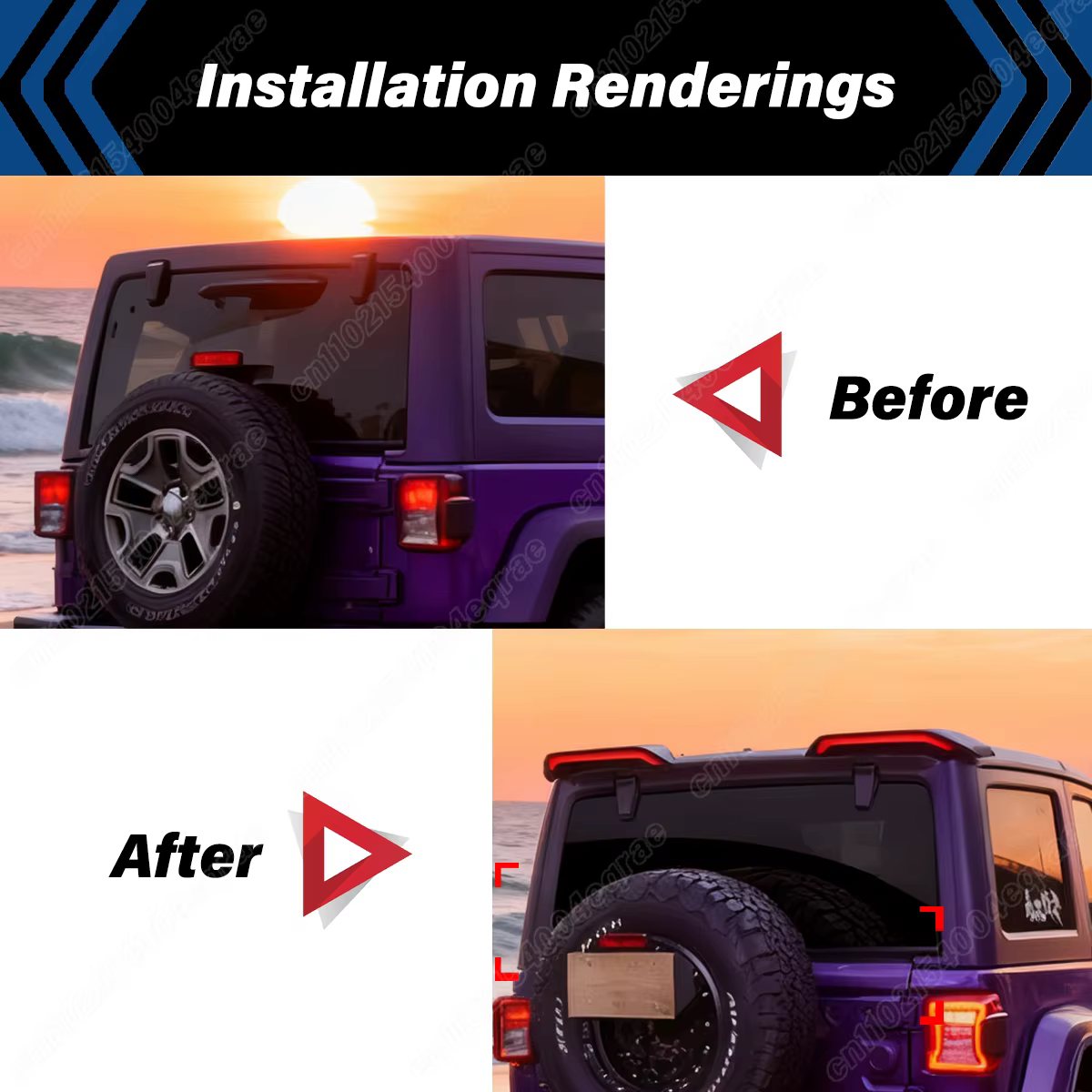 Pour Jeep Wrangler JK JL 2007-2017 2018 2019 2020 2021 2022 2023 becquet de feu de toit arrière séparateur latéral arrière Kit de corps de lèvre d'aile supérieure