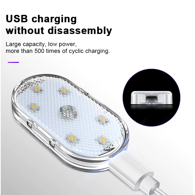 SEAMETAL Mini lumière tactile pour voiture USB lumière LED Rechargeable lampe de lecture magnétique éclairage doux pour capot de coffre de sol de voiture