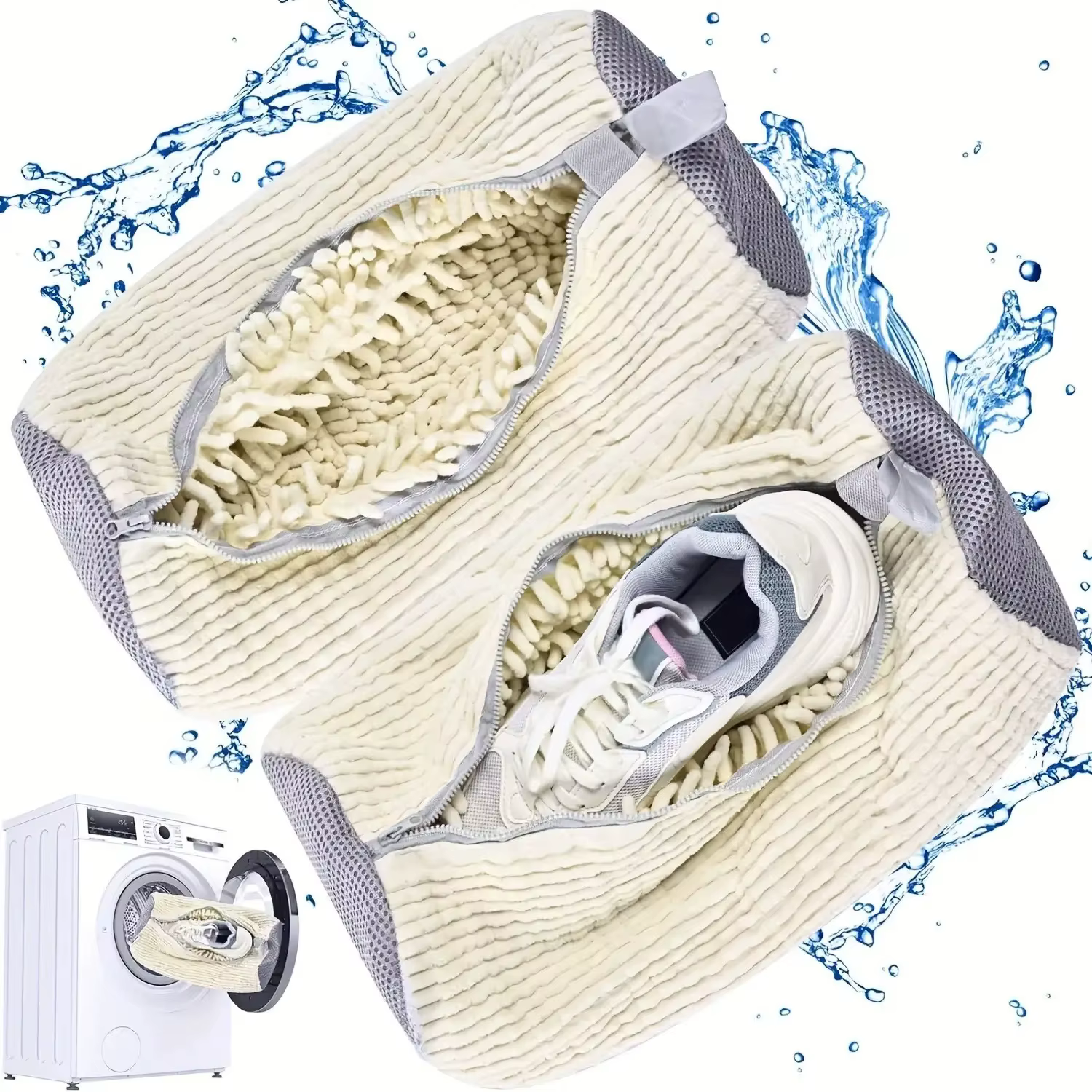 Sac de lavage et de séchage pour chaussures lavable en machine