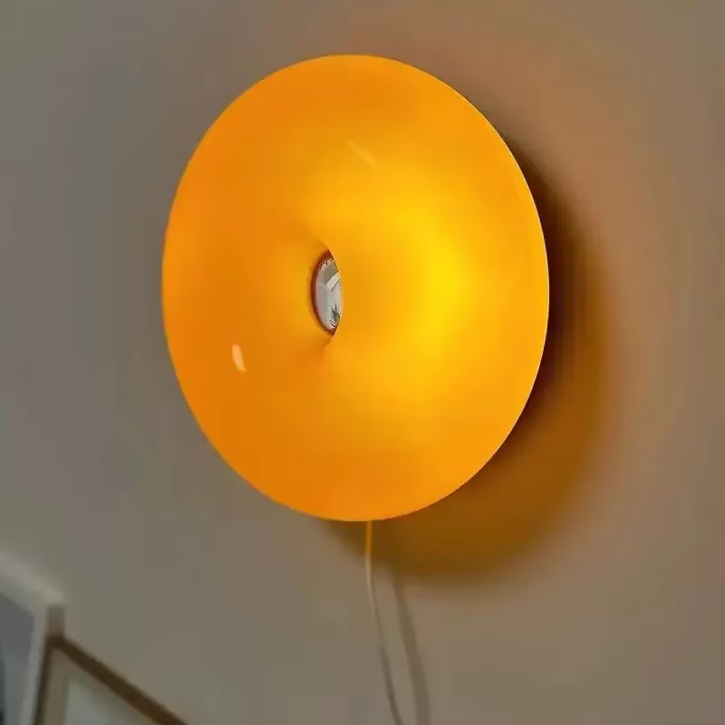 Vintage luxe beignet verre applique Bauhaus orange USB prise chevet bureau d'étude bureau LED lumière ambiante interrupteur tactile tri couleur