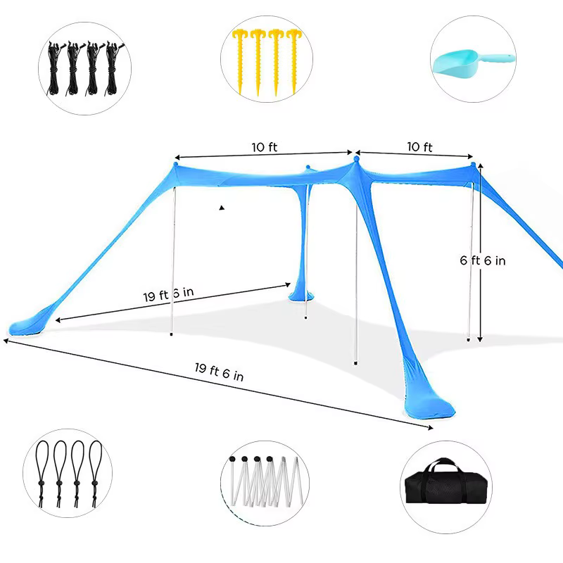 Tente de plage portable anti-UV pour camping en bord de mer