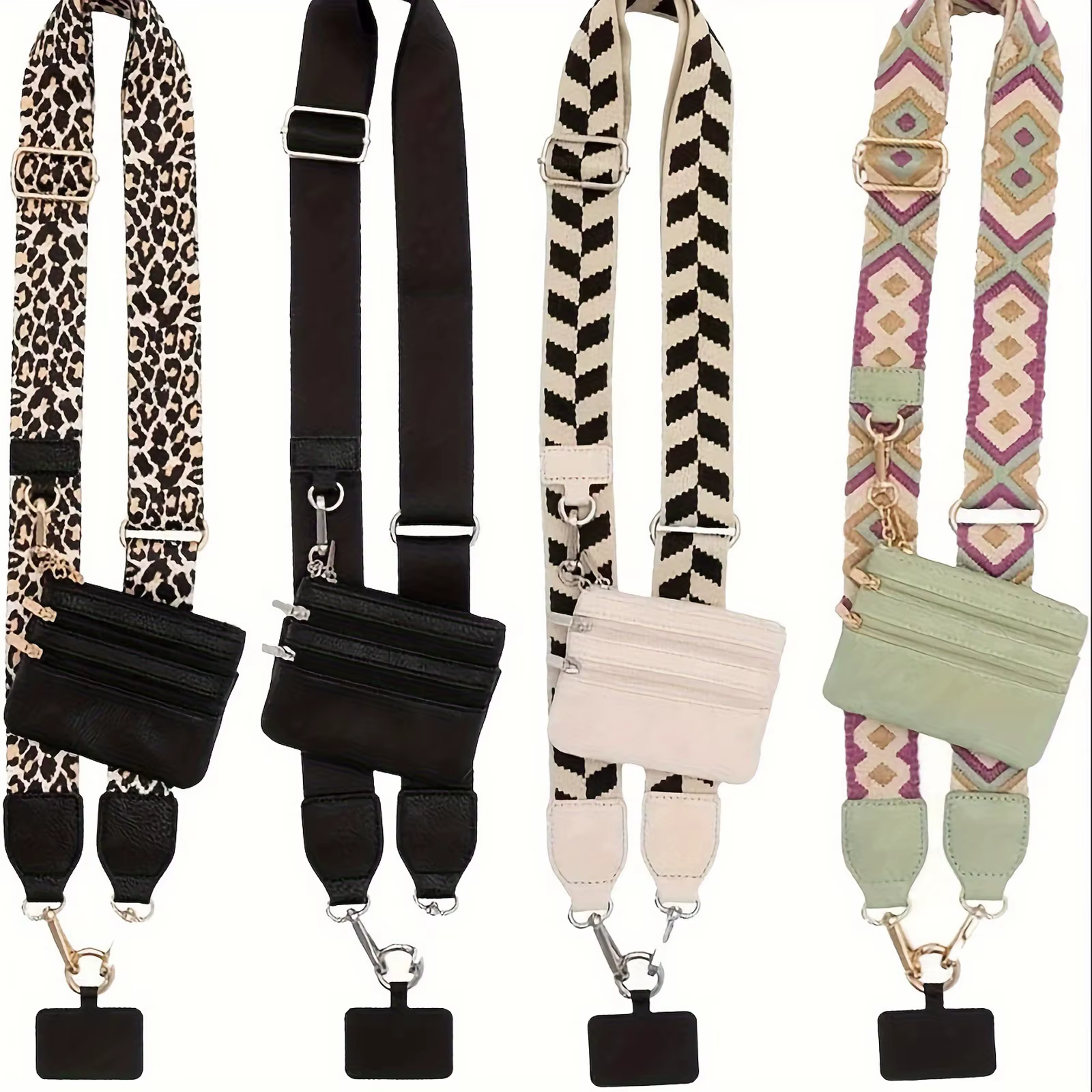 Lanière de téléphone avec poche zippée et sac de rangement