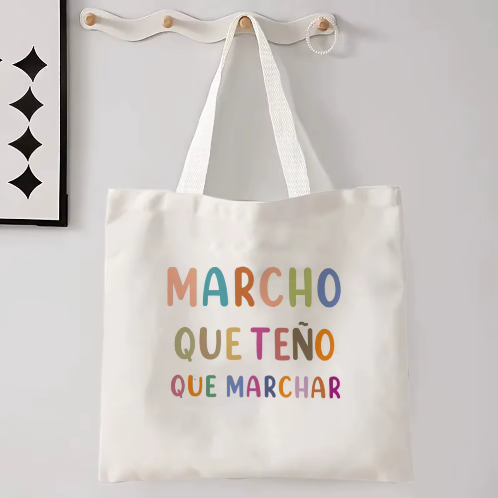Femmes espagnoles sac à bandoulière graphique Harajuku Shopper sacs grande capacité toile fourre-tout sac à main sans fermeture éclair Eco décontracté fille sacs à main