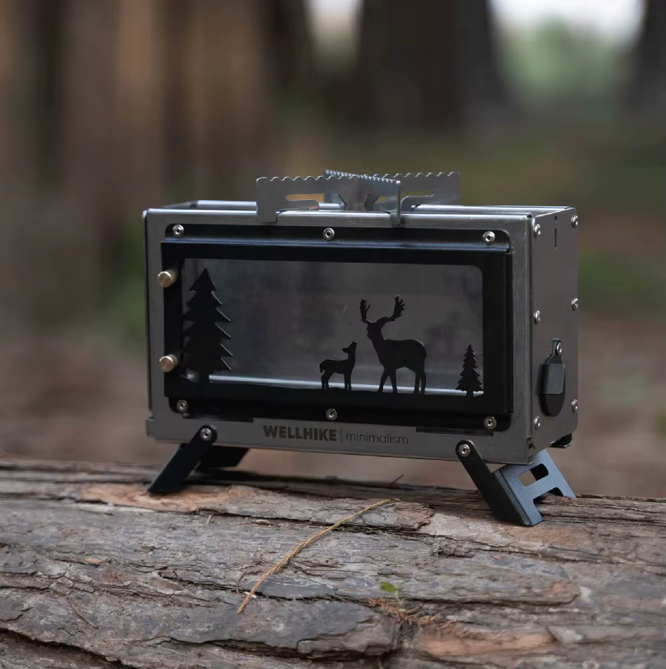 Petite tente de camping Poêle à bois DIY Poêle à charbon de bois 22x8x12cm