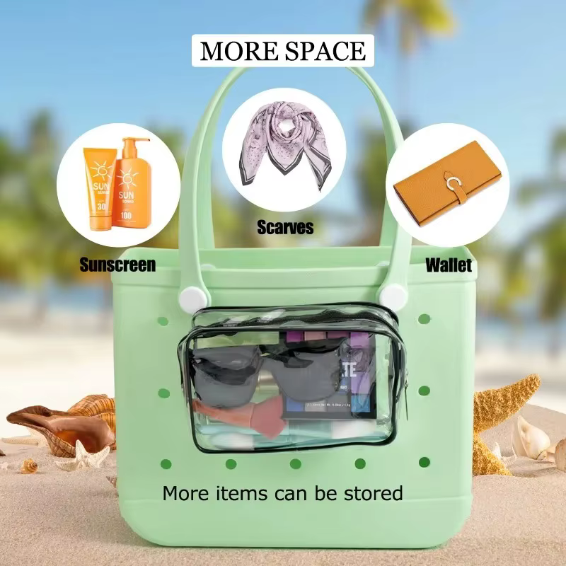 XL clair Sac de plage accessoires Extra Large EVA caoutchouc Sac à main étanche