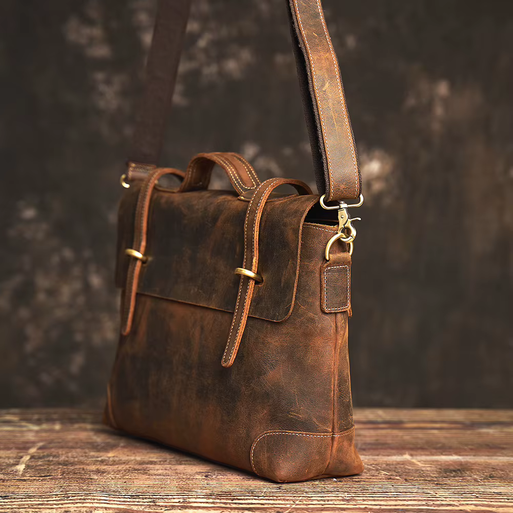 Sac à Main Vintage en Cuir group pour Homme