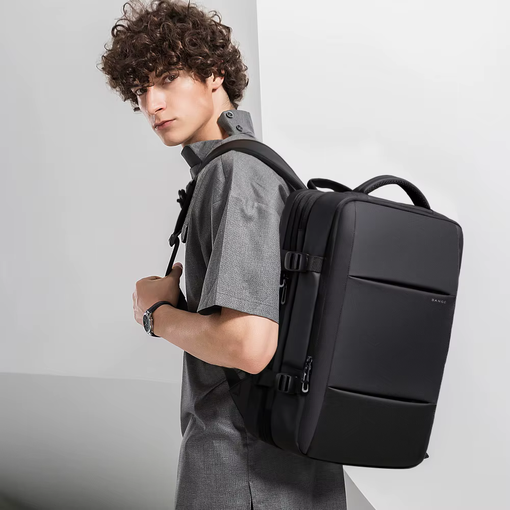 BANGE extensible hommes sac à dos étanche 17.3 pouces sac à dos pour ordinateur portable homme grande capacité