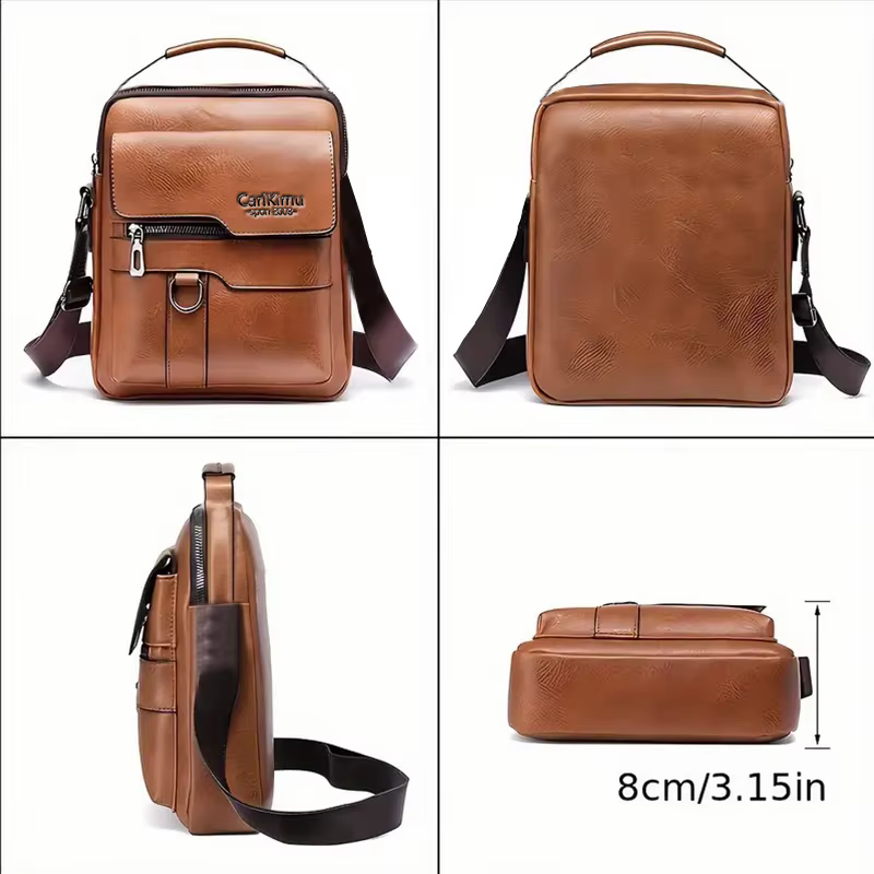 Sac à bandoulière élégant en similicuir multicolore, léger, avec sangle réglable, pour les déplacements quotidiens, décontracté, élégant, fonctionnel, sac pour homme