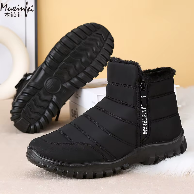 Hiver hommes cheville bottes de neige imperméable chaussures antidérapantes pour hommes décontracté garder au chaud en peluche grande taille chaussures de Couple Chaussure Homme