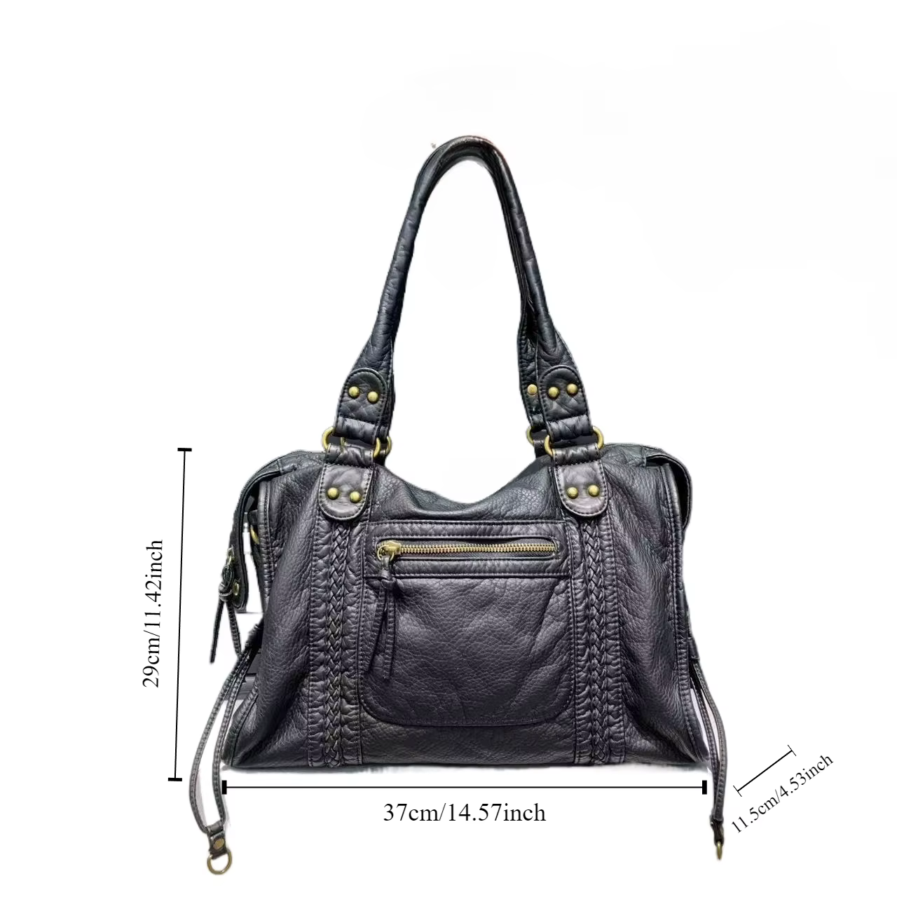 Y2K – sac à bandoulière asymétrique épaule dénudée pour fille épicée, sac de moto Vintage en cuir souple lavé, sac de grande capacité