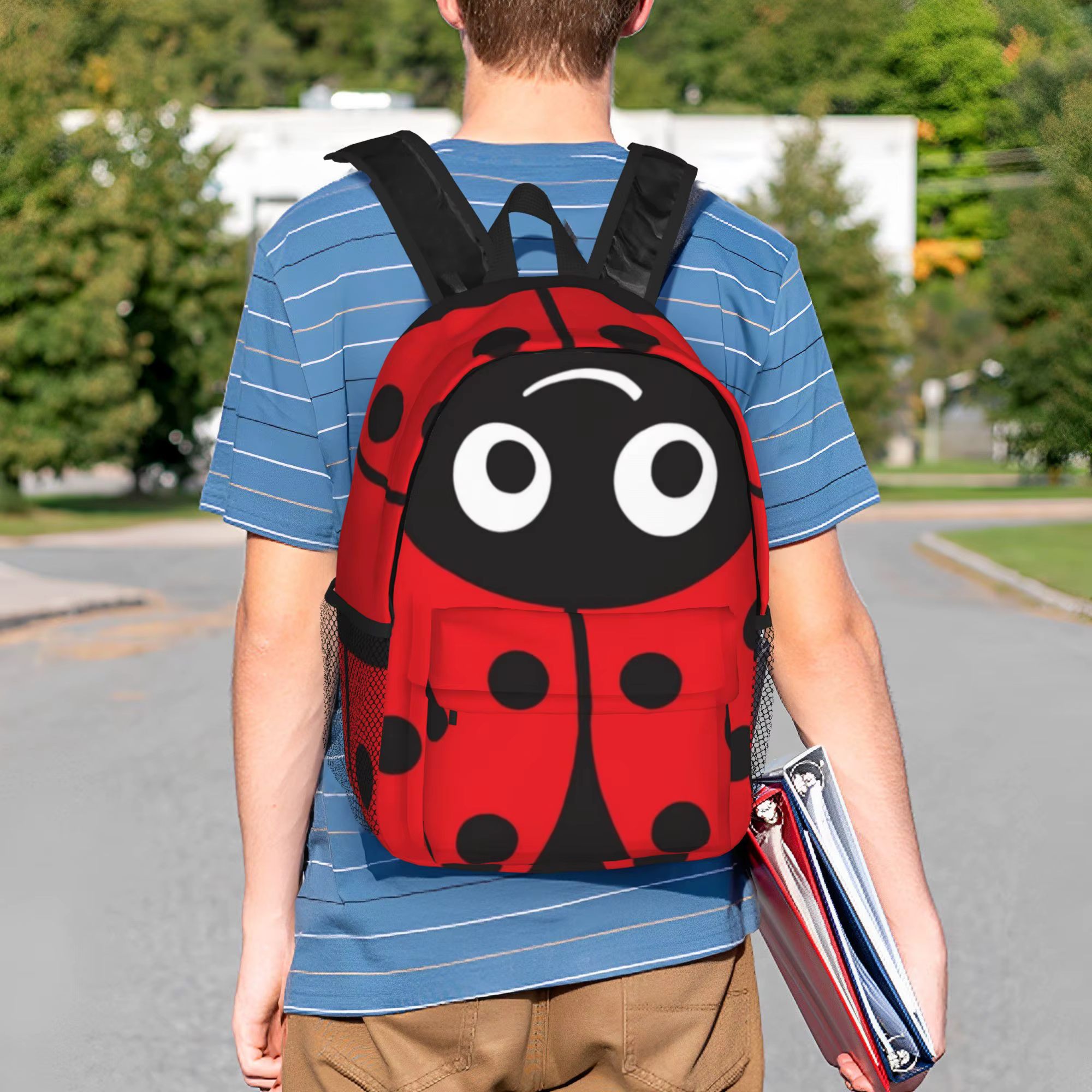 Sac à dos Ladybug pour filles, sac à dos de grande capacité pour garçons et filles, sacs à bandoulière pour hommes et femmes, sac d'école