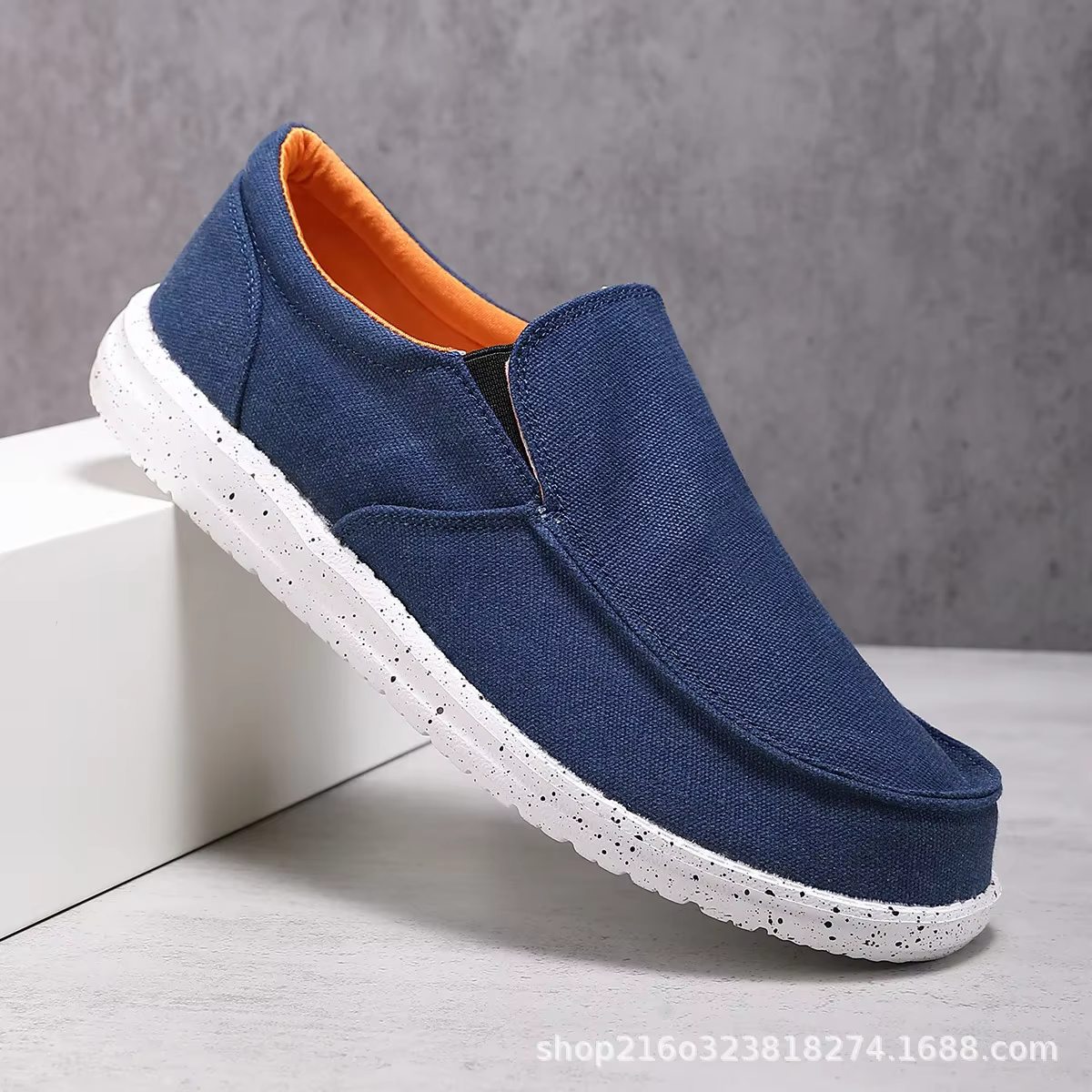 NIES DUDE Chaussures en toile pour hommes, style coréen, printemps-été, chaussures décontractées style vieux Pékin, basses, grande taille, semelle EVA