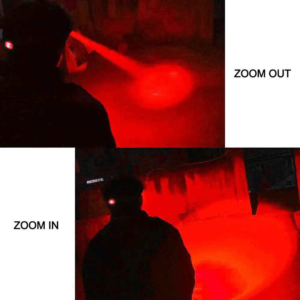 Lampe frontale lumière rouge tête verte