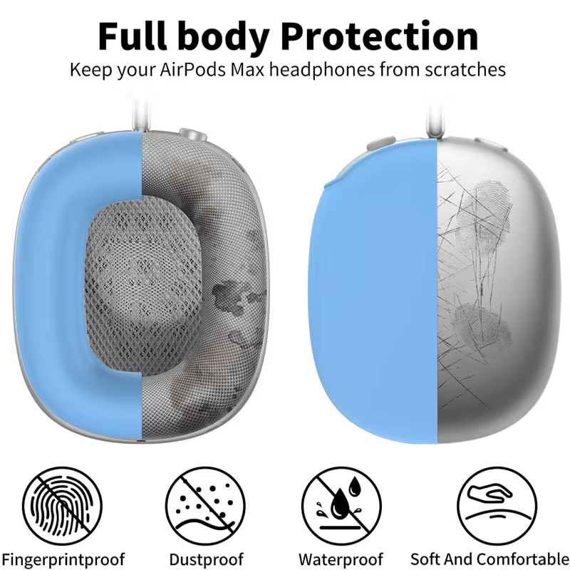 Étui de protection pour casque Airpods Max, accessoires, mallette de rangement, coque transparente qui brille dans la nuit, ensemble de quatre pièces Cool