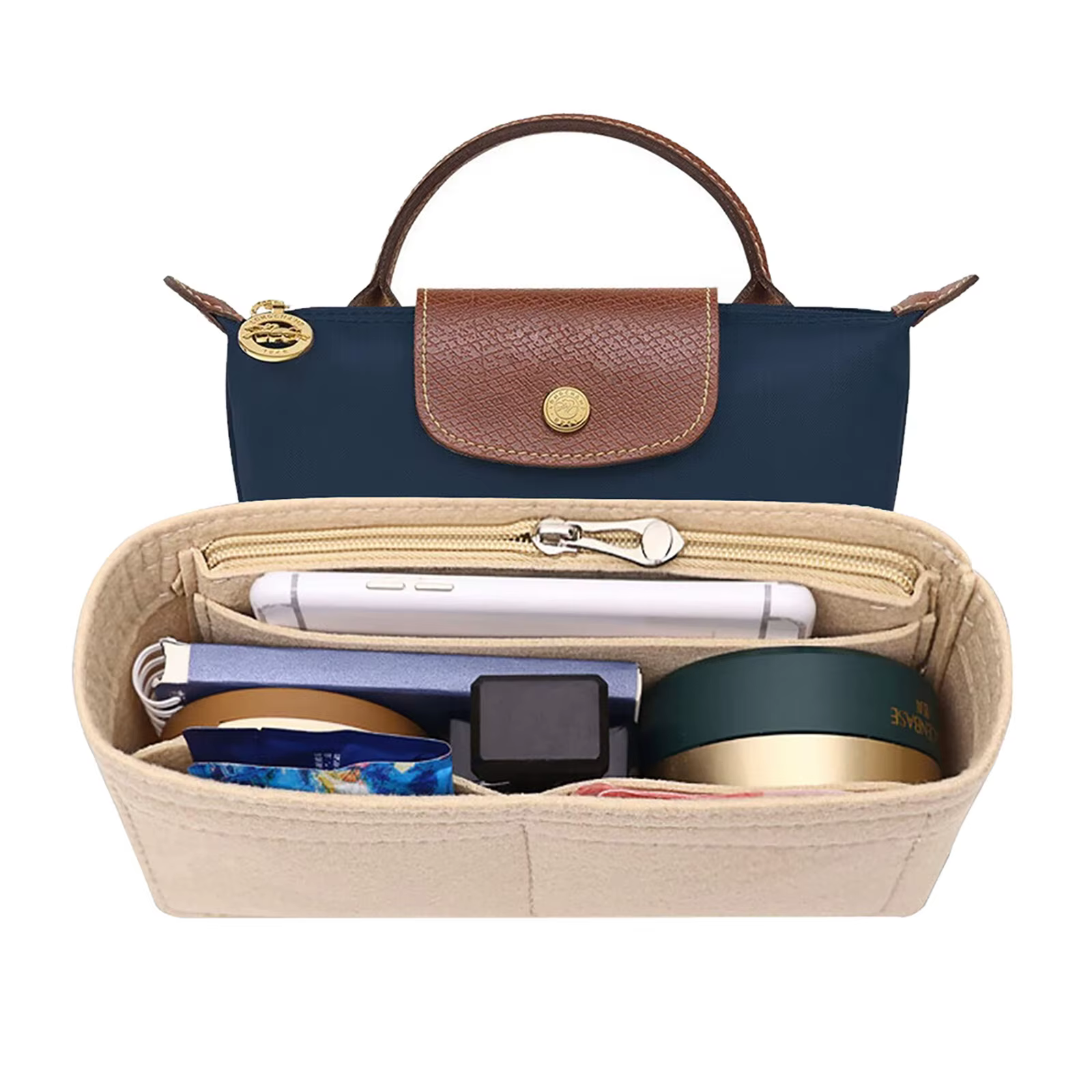 Sac à Main en Feutre pour Longchamp, Mini, Initié