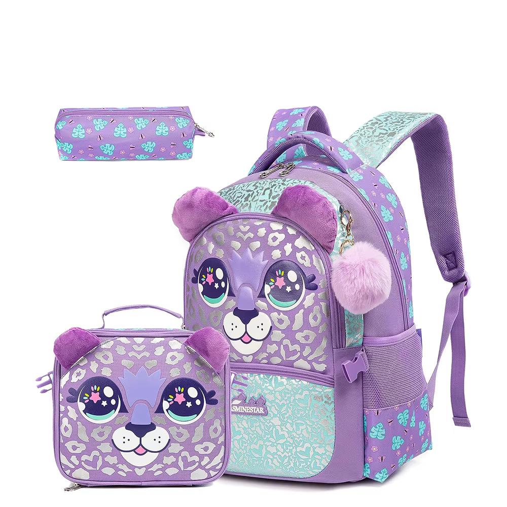 Sacs à dos pour enfants pour filles, sac d'école avec boîte à déjeuner, ensemble de sac à dos d'école pour filles, sac à livres mignon pour la maternelle