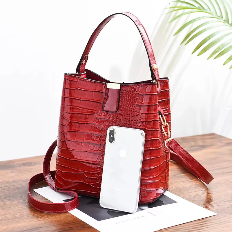 Sac à bandoulière seau motif Crocodile pour femmes marques de mode femme sac à main grande capacité dame sac à bandoulière sac à main sac à main