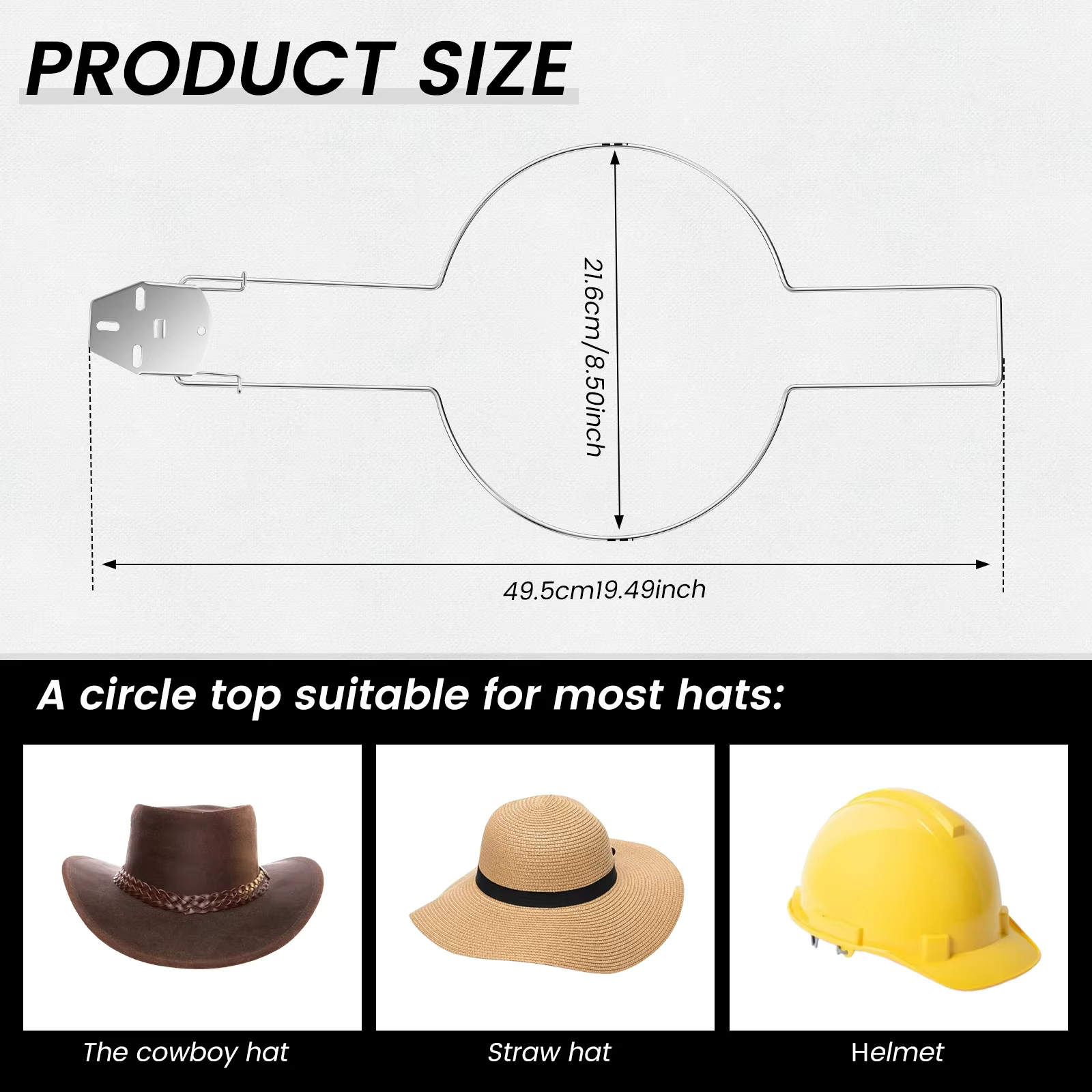 Porte-chapeau de Cowboy de voiture en acier inoxydable