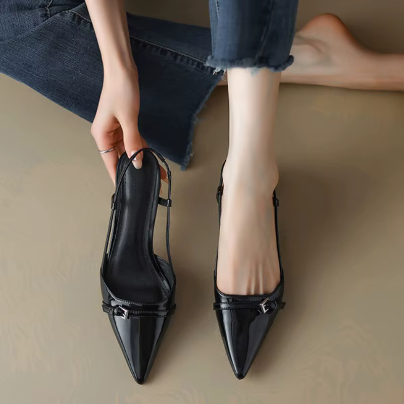 Chaussures habillées d'été en cuir verni pour femmes