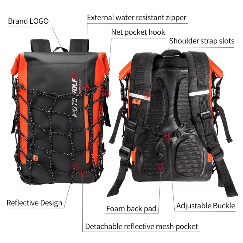 Sac à dos étanche multifonction pour casque de moto