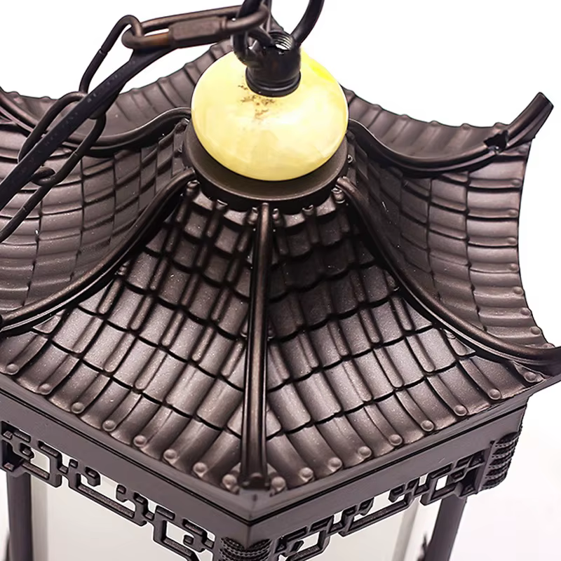 Lustre vintage en verre, suspension extérieure en forme de boule, lampe suspendue pour balcon, étanche, en aluminium, ampoule E27, pour jardin et loft