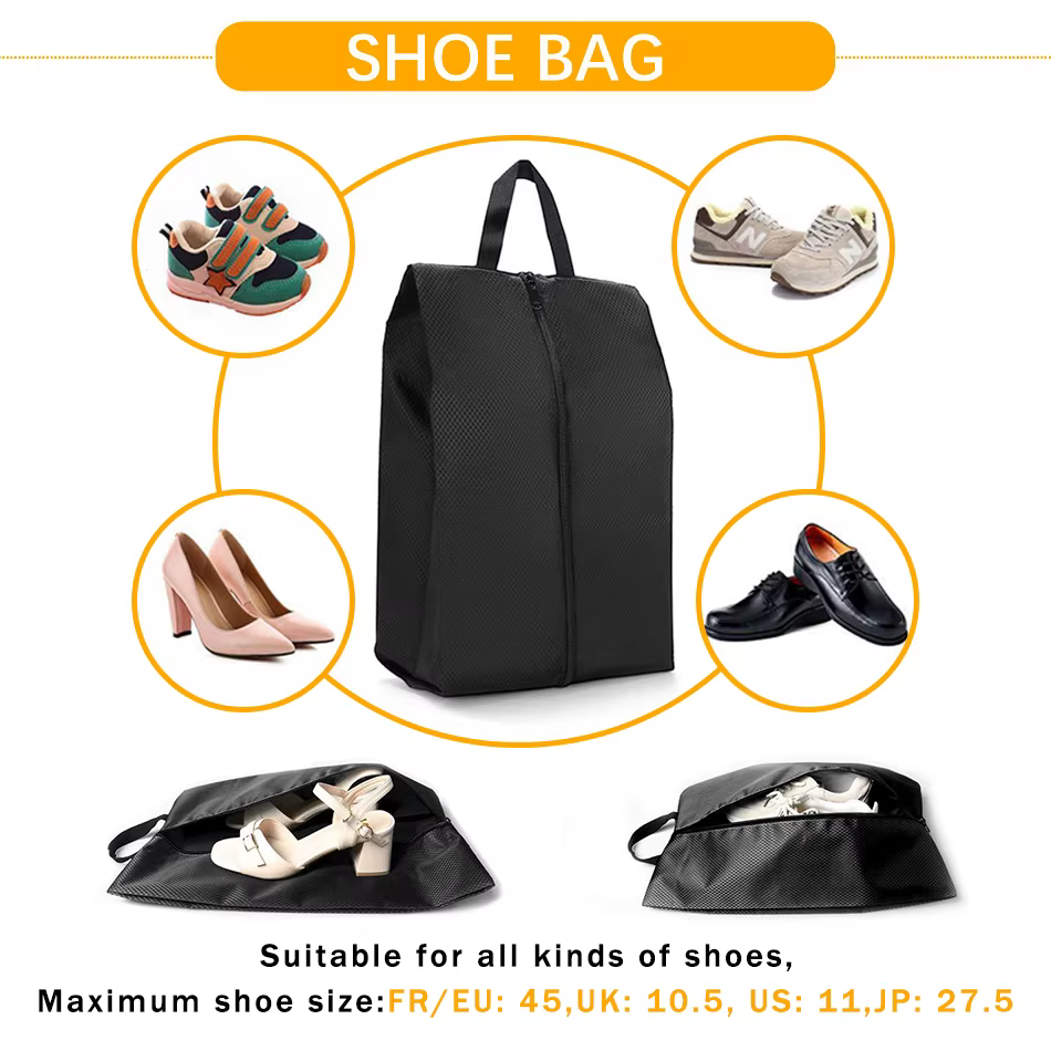 Cubes d'emballage à Compression de voyage avec sac à chaussures, organisateur pliable Portable, pochette pliable pour bagages, rangement de voyage pour vêtements et chaussures