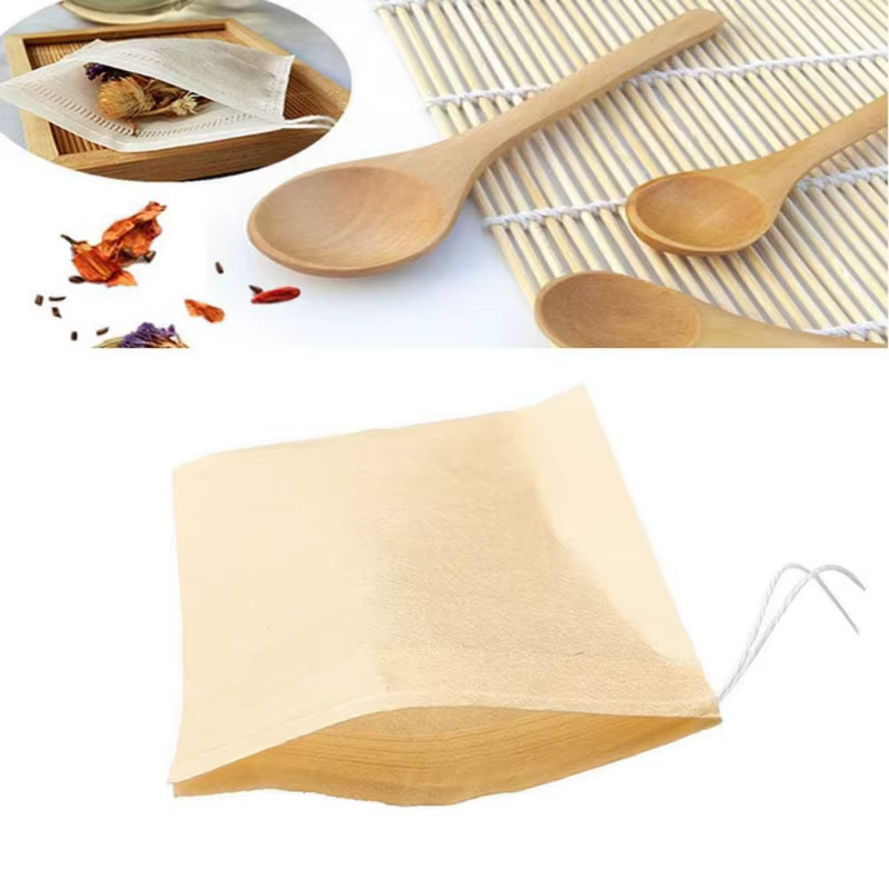 Sachets de thé biodégradables en papier avec cordon de serrage