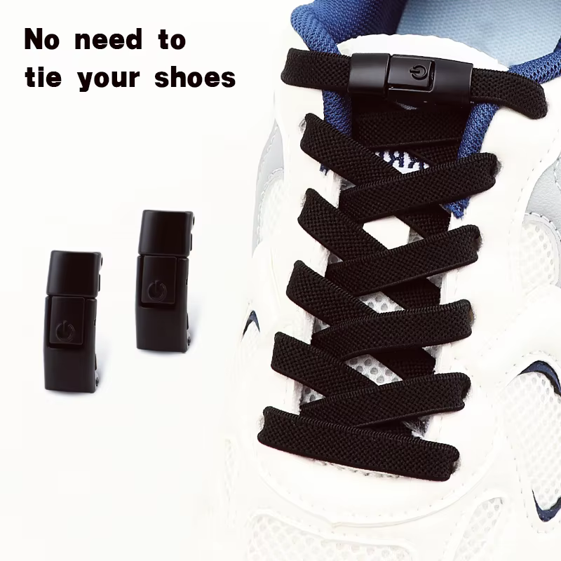 2 paires de lacets de chaussures sans cravate de 8mm