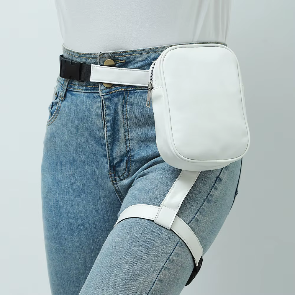 Cool Girl Bag Fanny Pack pour randonnée en plein air moto Сумка Muж Aan Leg Bag à la mode élégant noir femmes taille jambe ceinture en cuir