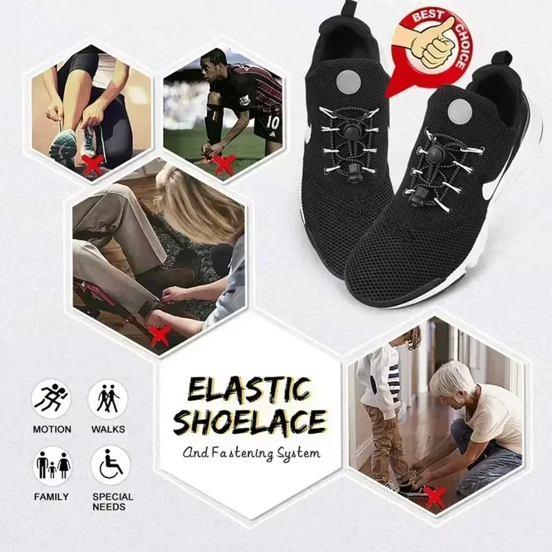 1 paire de lacets élastiques extensibles sans cravate
