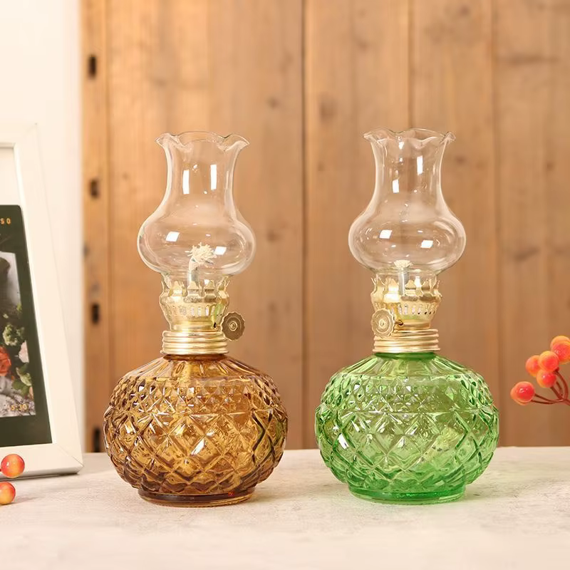 Lanterne à huile vintage en verre, lampe de table décorative, ornement pour mariage, fête, salon, cadeau de pendaison de crémaillère