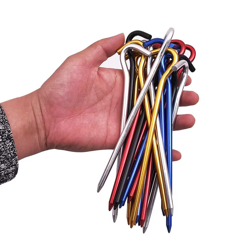 Piquets de tente ronds en aluminium de 18cm