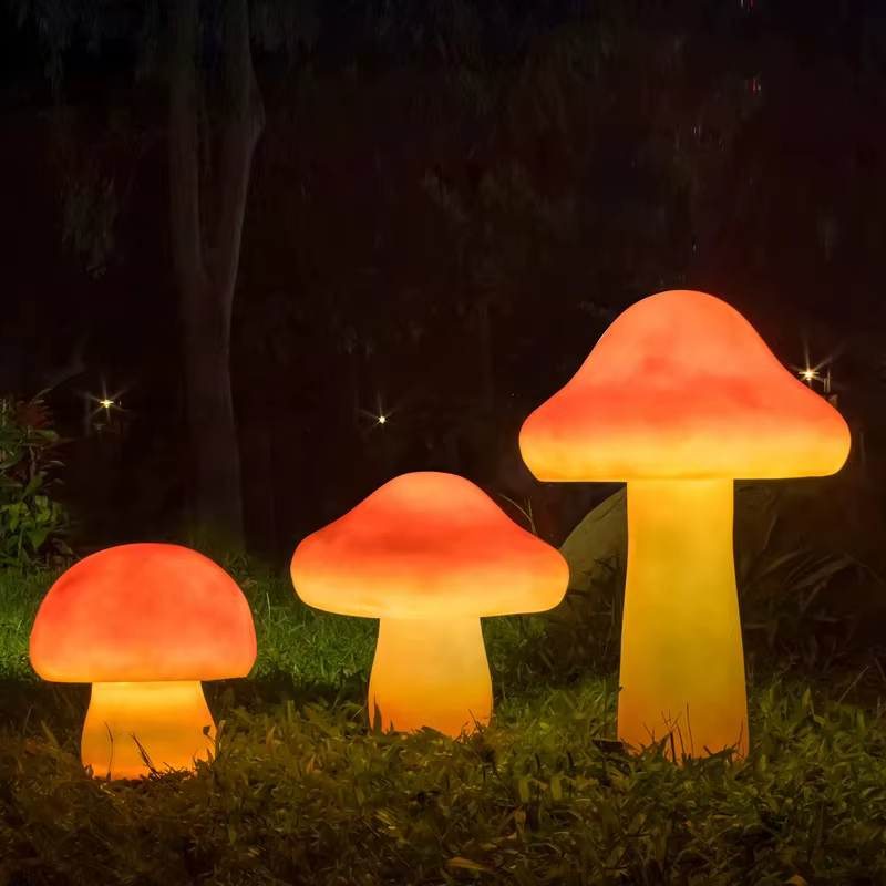 Lumière LED en forme de champignon lumineux pour la décoration extérieure de jardin et pelouse, éclairage paysager en résine/FRP