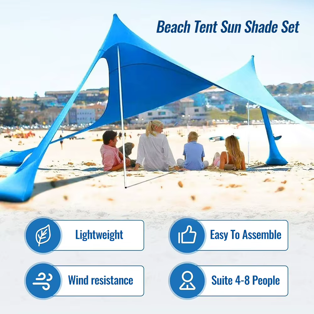 Vente chaude Portable Lycra plage auvent tente Protection UV parasol installation facile abri extérieur pour Camping