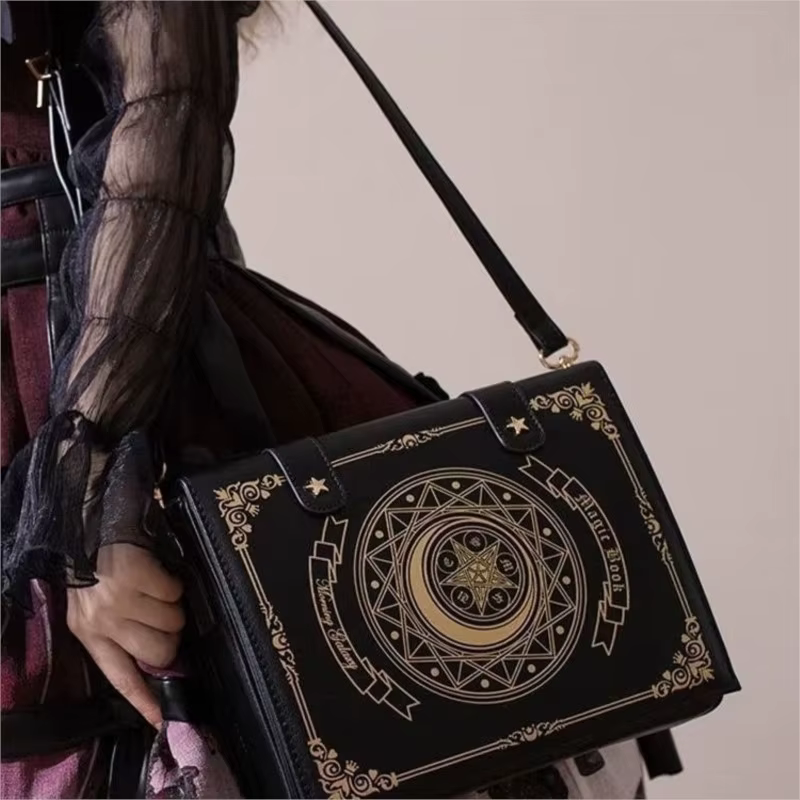 JIAERDI Lolita Style Star Anime nouveau Ita sac grande capacité en cuir Chic contrat livre magique sac à bandoulière