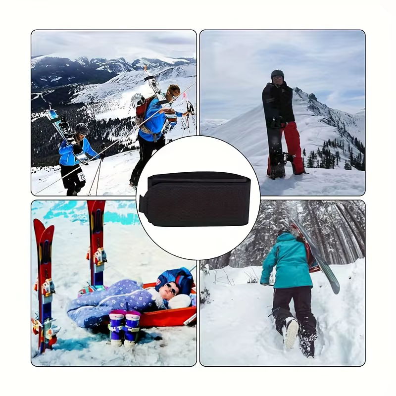 Sangles de ski 4 pièces – Ceintures de fixation en nylon pour snowboard et traîneau | Accessoires de planche de ski