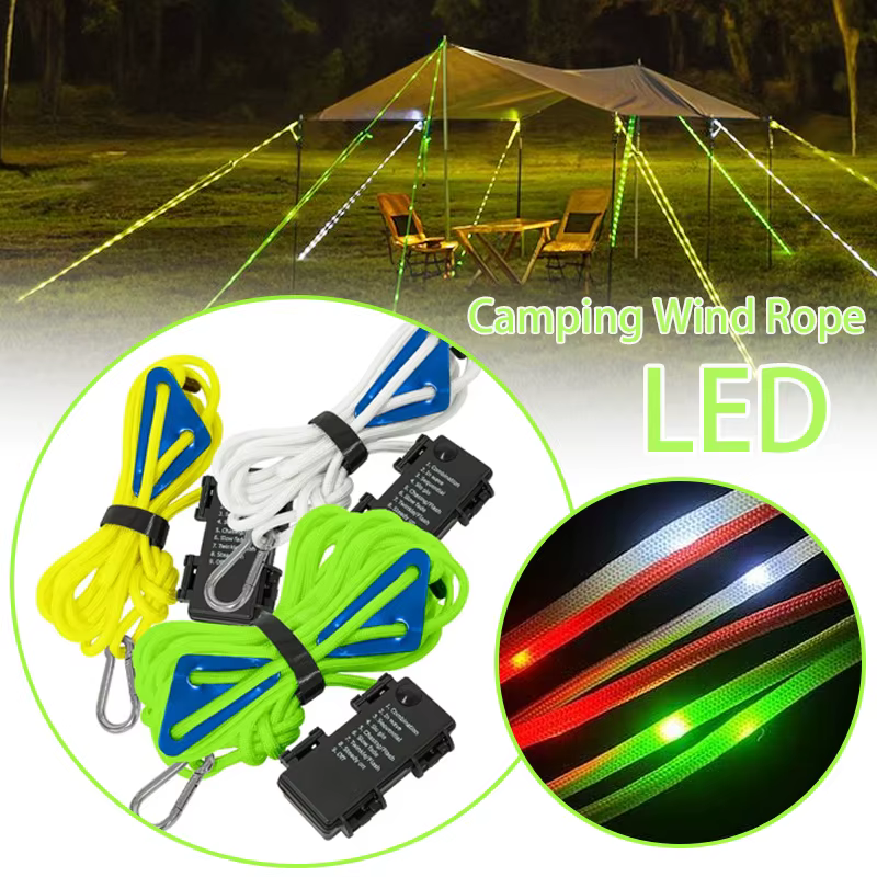 LED Camping vent corde lampe lumineuse auvent tente toit Anti-déclenchement nuit avertissement